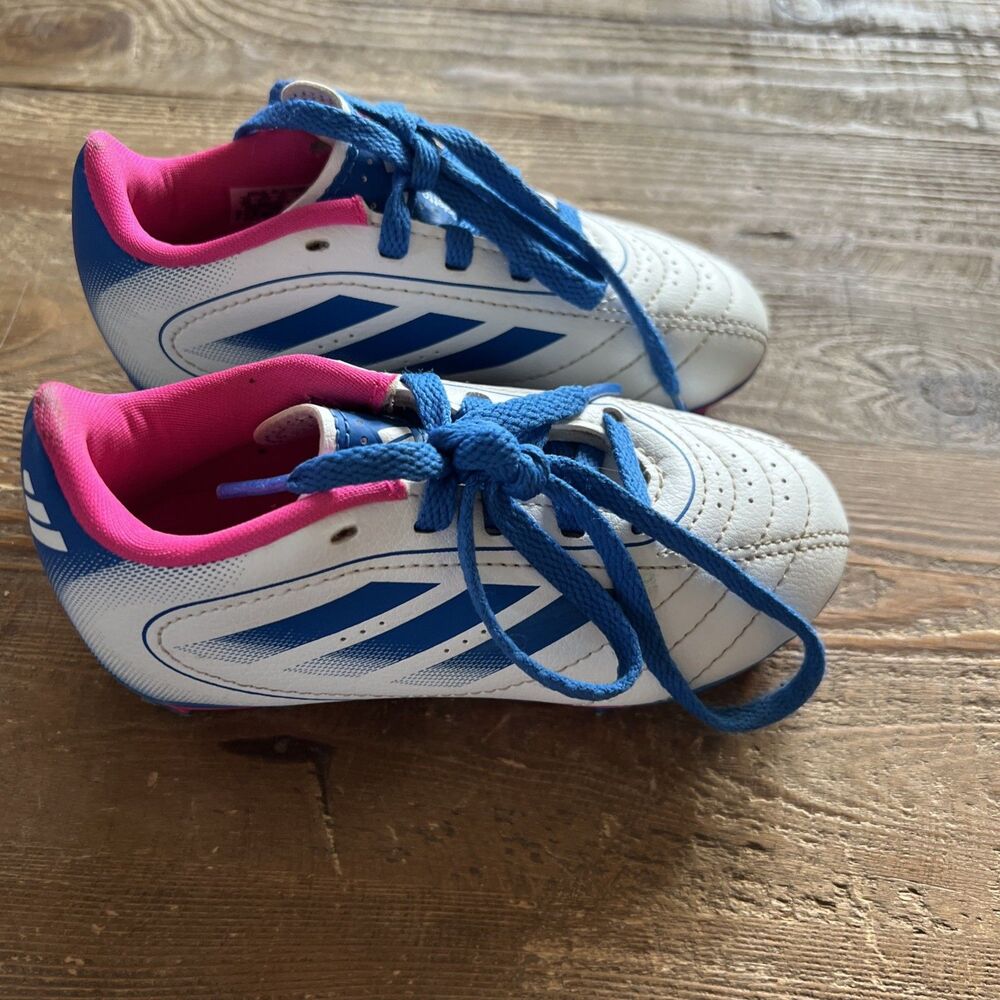 Adidas Goletto IX FG Kids Youth Cleats Sz 9K White Bright Royal Team Soccer